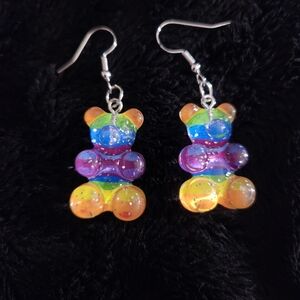 New multicolored acrylic gummy bear earrings